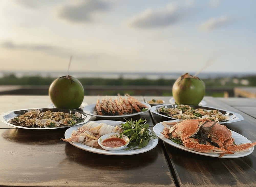 Các món ngon từ hải sản là lựa chọn được yêu thích cho bữa tối tại Mũi Né